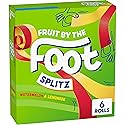 Fruit By The Foot Splitz Fruit Flavored Snacks, Watermelon and Lemonade, 6 Rolls, 4.5 oz
