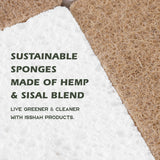 Isshah Plant-Based Kitchen Sponges - FSC Certified and PETA Approved, Natural, Eco-Friendly, Biodegradable Sisal Hemp Sponges for Dishes, Cleaning