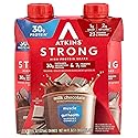 Atkins Strong High Protein Shake, Milk Chocolate, 30g Protein, 7g Prebiotic Fiber, Muscle & Gut Health Support Complex, 4 Count