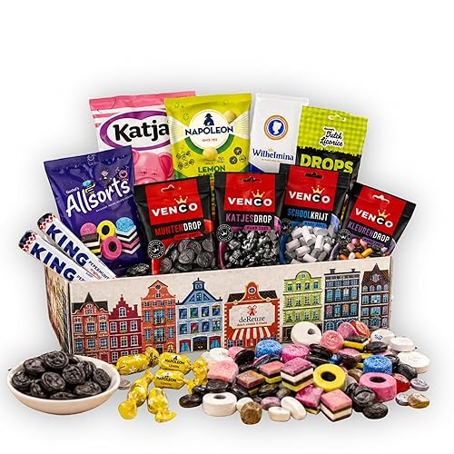 deReuze Dutch Candy Variety Pack with Black Licorice Candy in a Flip Top Box, Gift of Premium Assortment of Authentic Imported Sweet Treats from