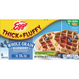 Eggo Thick and Fluffy Frozen Waffles, Frozen Breakfast, Resealable, Blueberry, 11.6oz Box (6 Waffles)