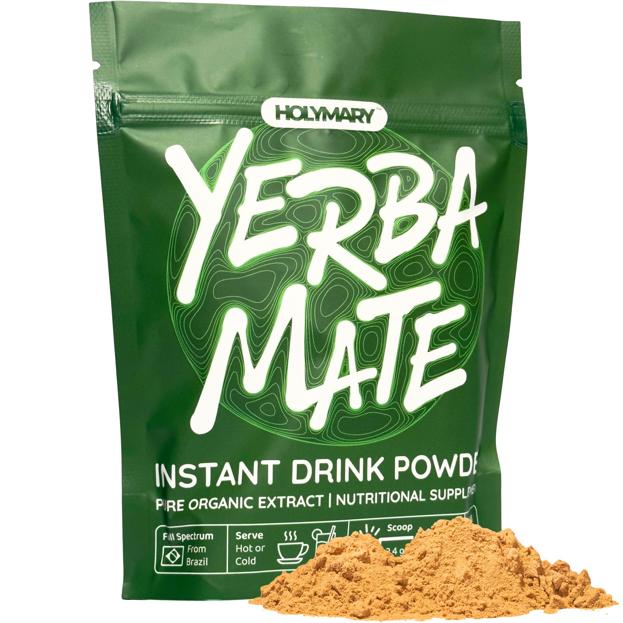 Yerba Mate Instant Tea - Boost Energy, Focus, Immunity & Cardio Health with Pure Organic Consentrated Extract - No Added Flavors or Sugars 120g (up