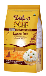 Parliament Gold Jumbo Extra Long Basmati Rice Beyond 8mm Indian Risotto All Natural Vegan Gluten Friendly NON-GMO Aged Perfection Luxurious Taste Product of India 2Lbs