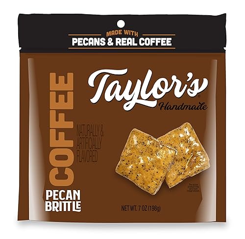 Taylor's Handmade Coffee Pecan Brittle, Made with Pecans & Real Coffee, 7 oz, 3 Pack