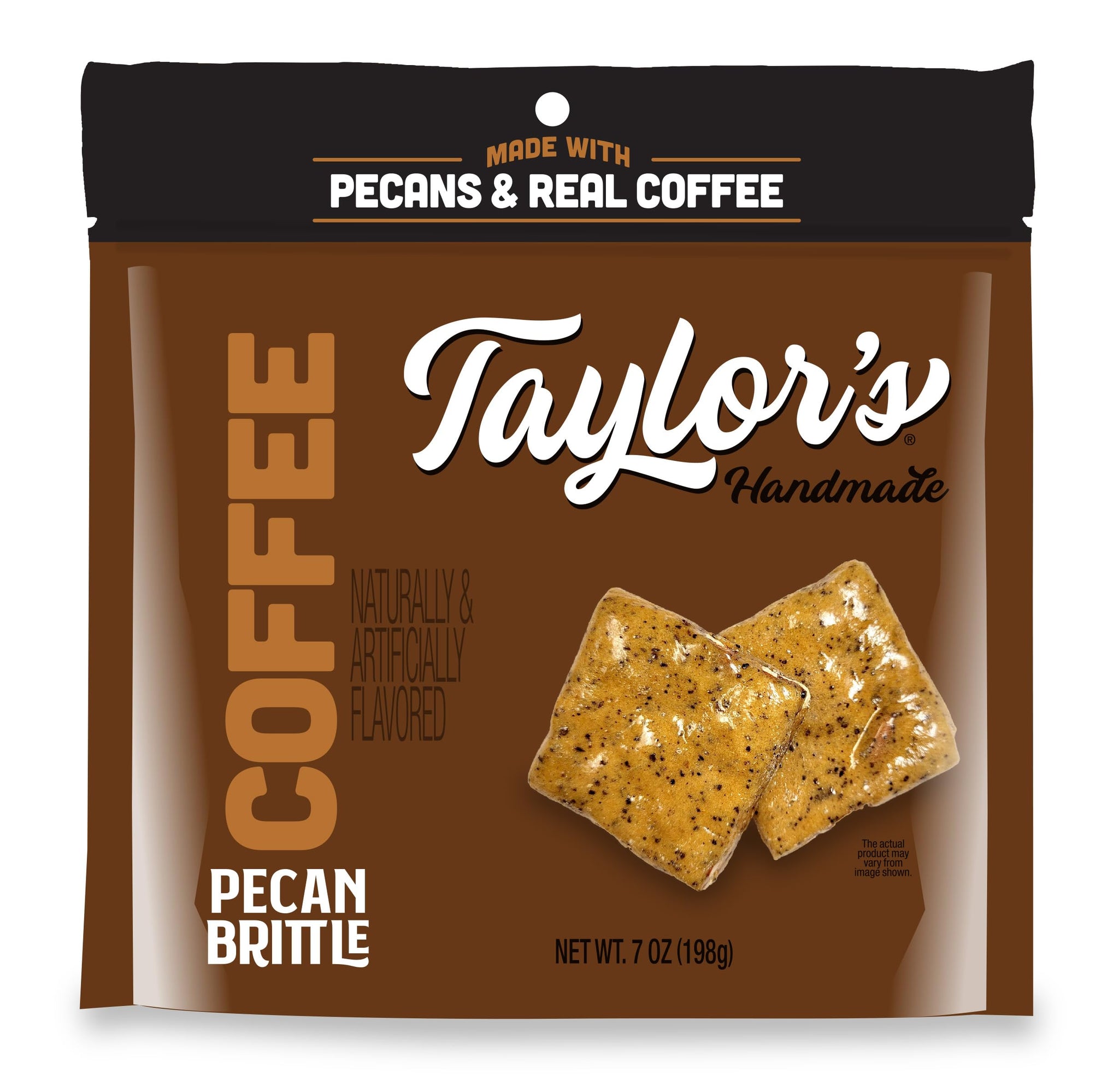 Taylor's Handmade Coffee Pecan Brittle, Made with Pecans & Real Coffee, 7 oz, 3 Pack