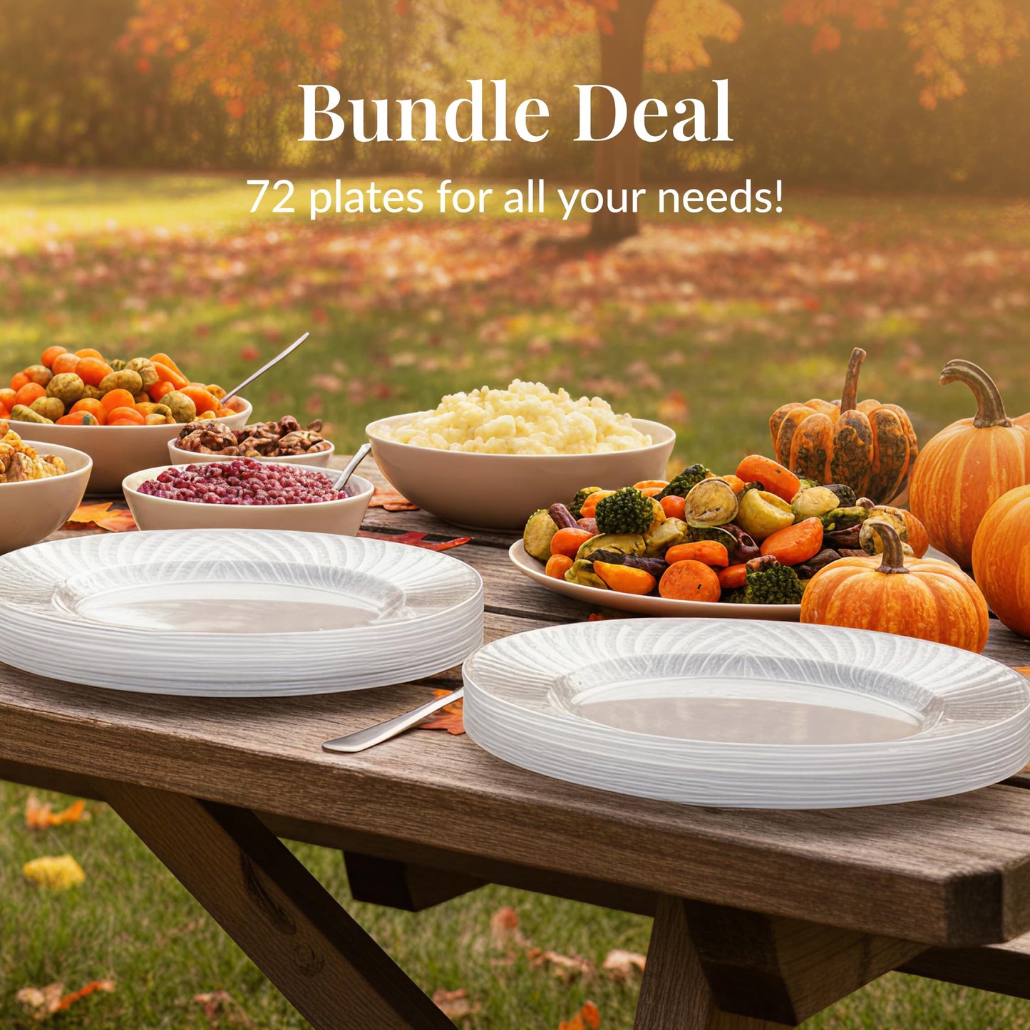 Prestee 72 Pack Disposable Plates 7.5 Inch - Heavy Duty Plastic Plates for Party Appetizers, Salads, and Clear Dessert Plate for Party Events