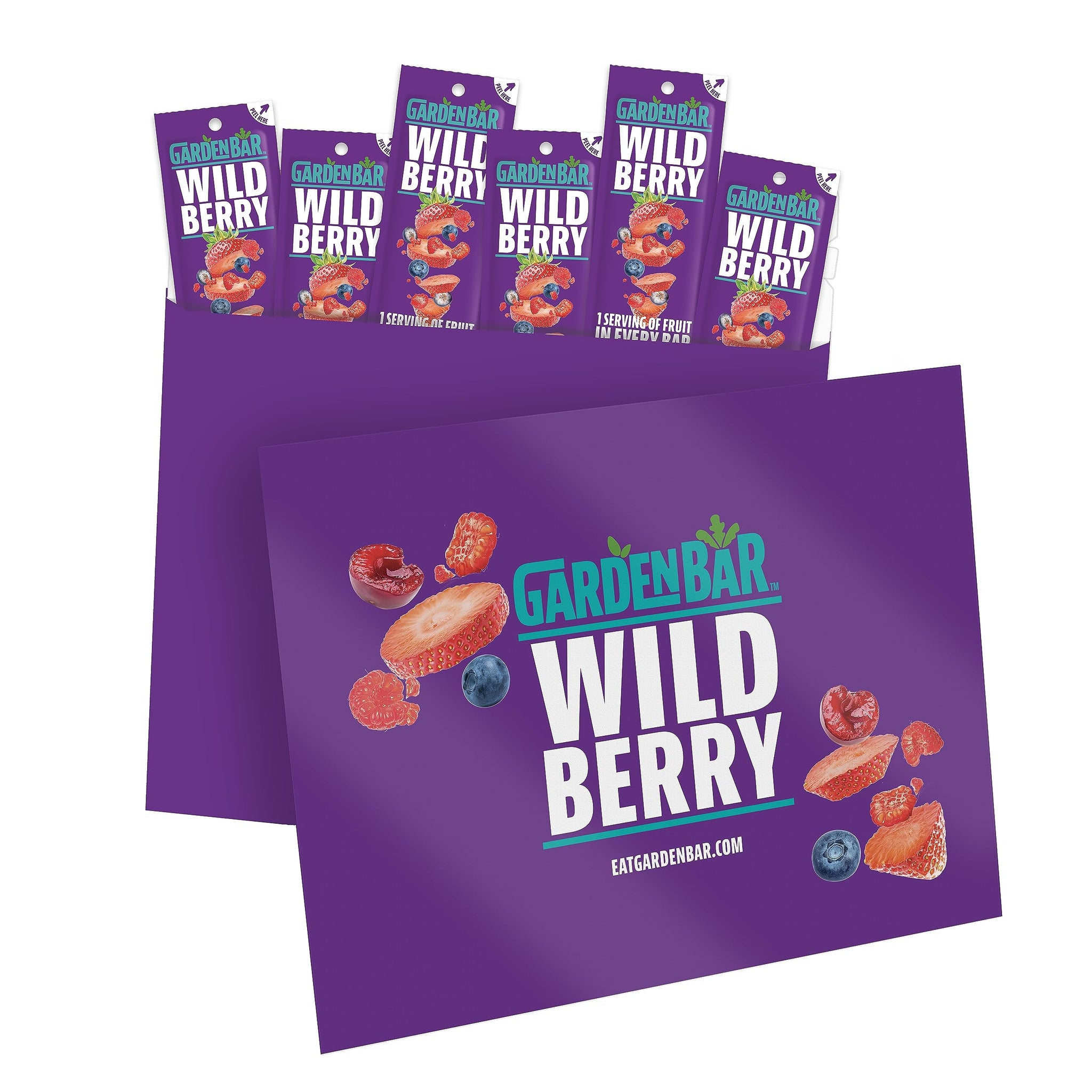 Garden Bar Wildberry Fruit | Healthy Natural Fruit Leather Jerky | Gluten Free, Vegan, Non GMO, High Fiber Snack | 6 Count