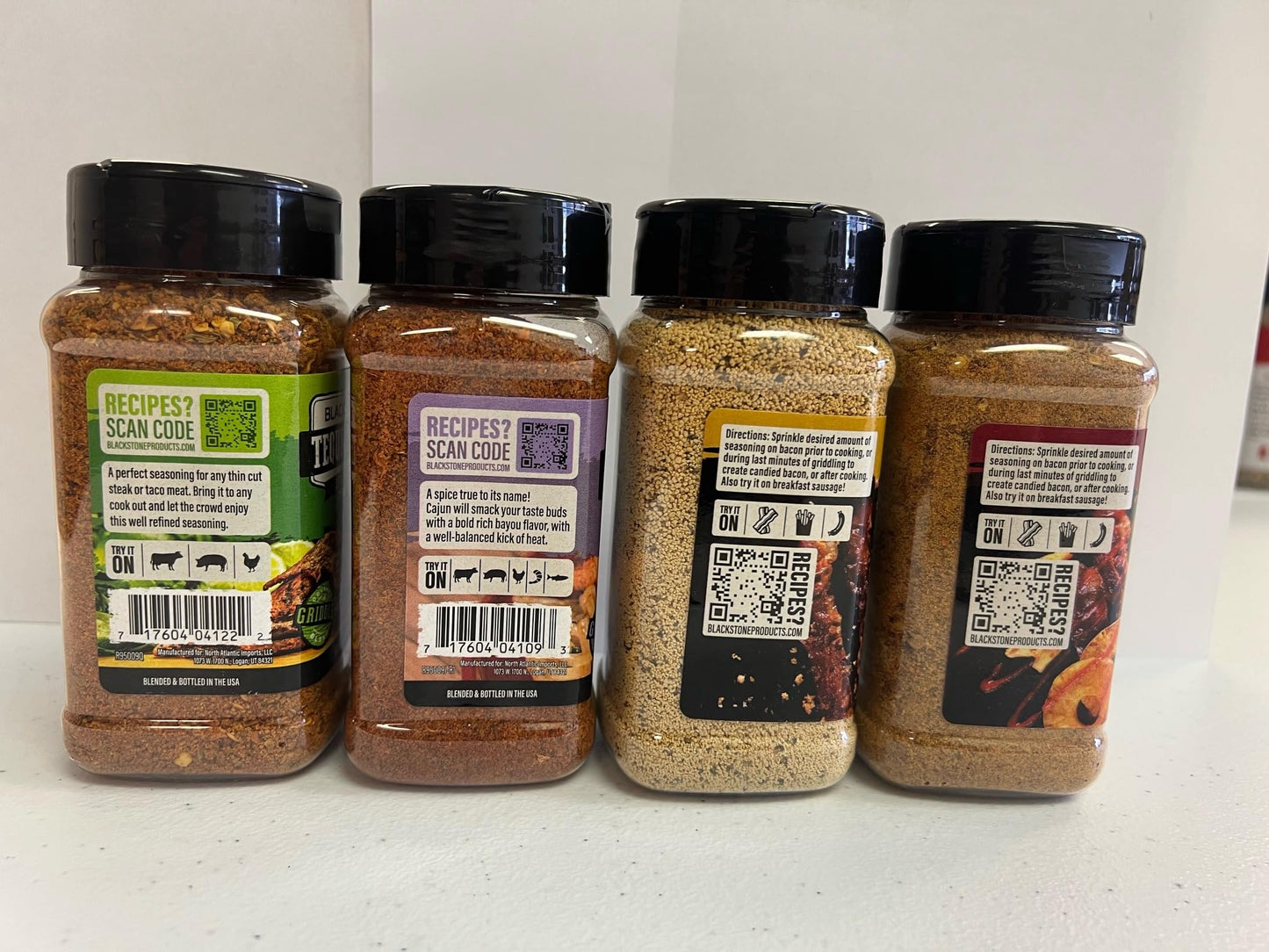 Blackstone Tequila Lime, Sweet Maple, Pineapple Sriracha, Crazy Cajun Seasoning - Griddle Premium BBQ Barbecue Rub 4 Pk Choice Bundle (30.2 oz) + BBQ