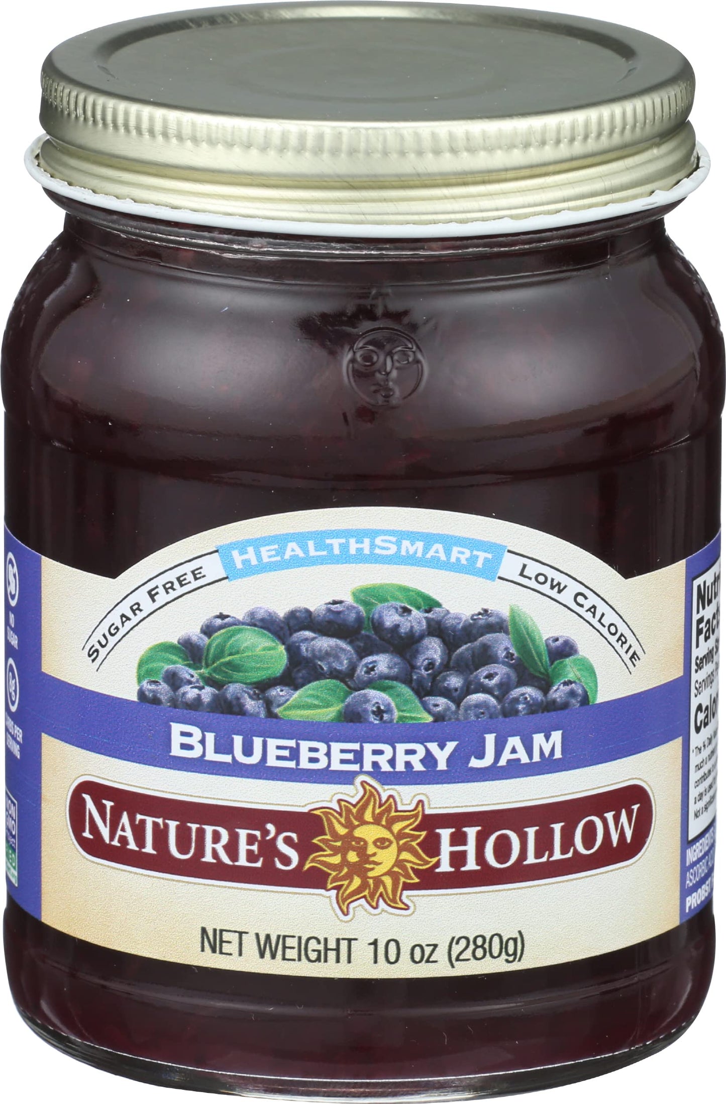 Nature's Hollow Blueberry Jam: Sugar Free Jam and Preserves, Low Cal, Non GMO, Keto Jam, Vegan, Gluten Free, and Diabetic Friendly - Sugar Free Jelly