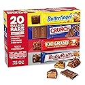Butterfinger, CRUNCH, Baby Ruth and 100 Grand, Bulk 20 Pack, Assorted Full Size Chocolate Candy Bars, 35 oz