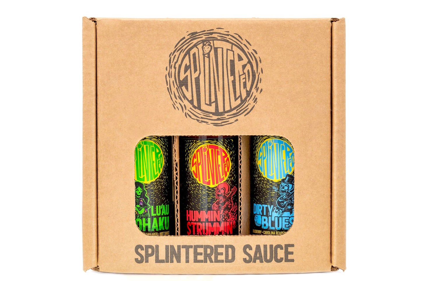 The Splintered Sauce Hot Sauce Trio - Carolina Reaper Variety Pack with Luscious Fruit Pairings- Blueberry - Strawberry - Pineapple - Perfect