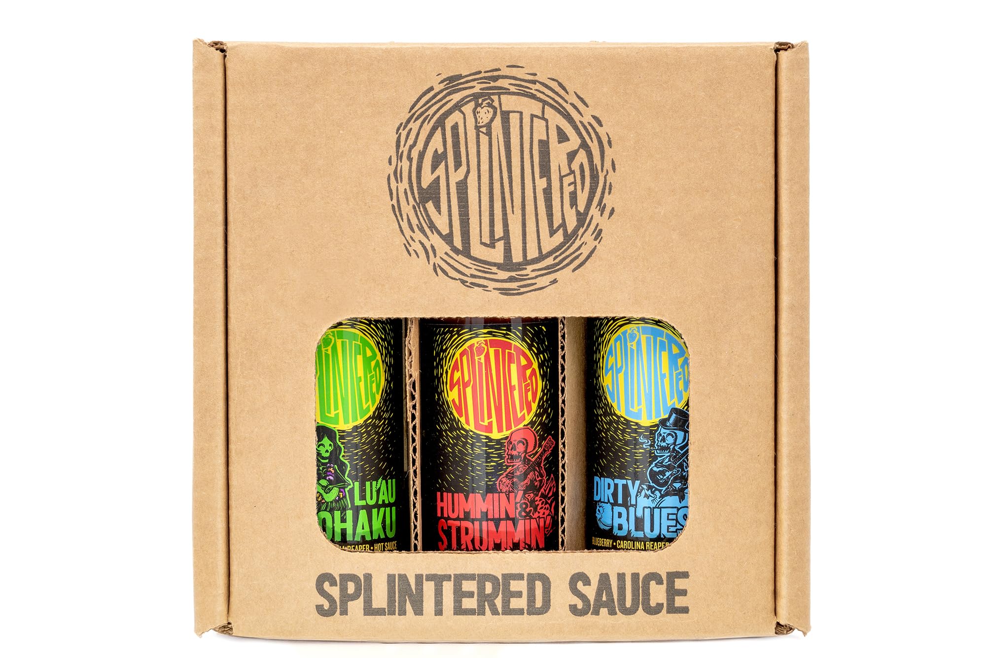 The Splintered Sauce Hot Sauce Trio - Carolina Reaper Variety Pack with Luscious Fruit Pairings- Blueberry - Strawberry - Pineapple - Perfect