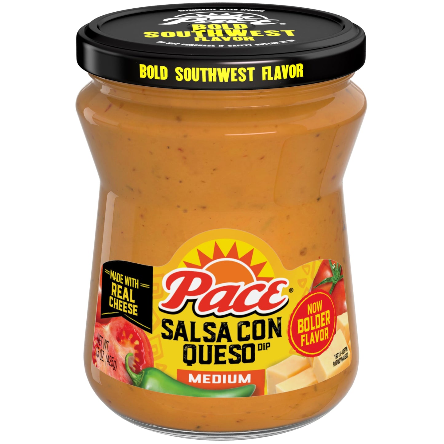 Pace Medium Salsa con Queso Dip, 15 oz Jar