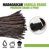 4oz Organic Madagascar Vanilla Beans Grade A. Certified USDA Organic. 6"-8" by FITNCLEAN VANILLA. Bulk for Extract, Cooking and Baking by the Weight