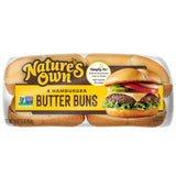 Nature's Own Butter Buns Hamburger Buns, Non-GMO Hamburger Buns, 8 Count