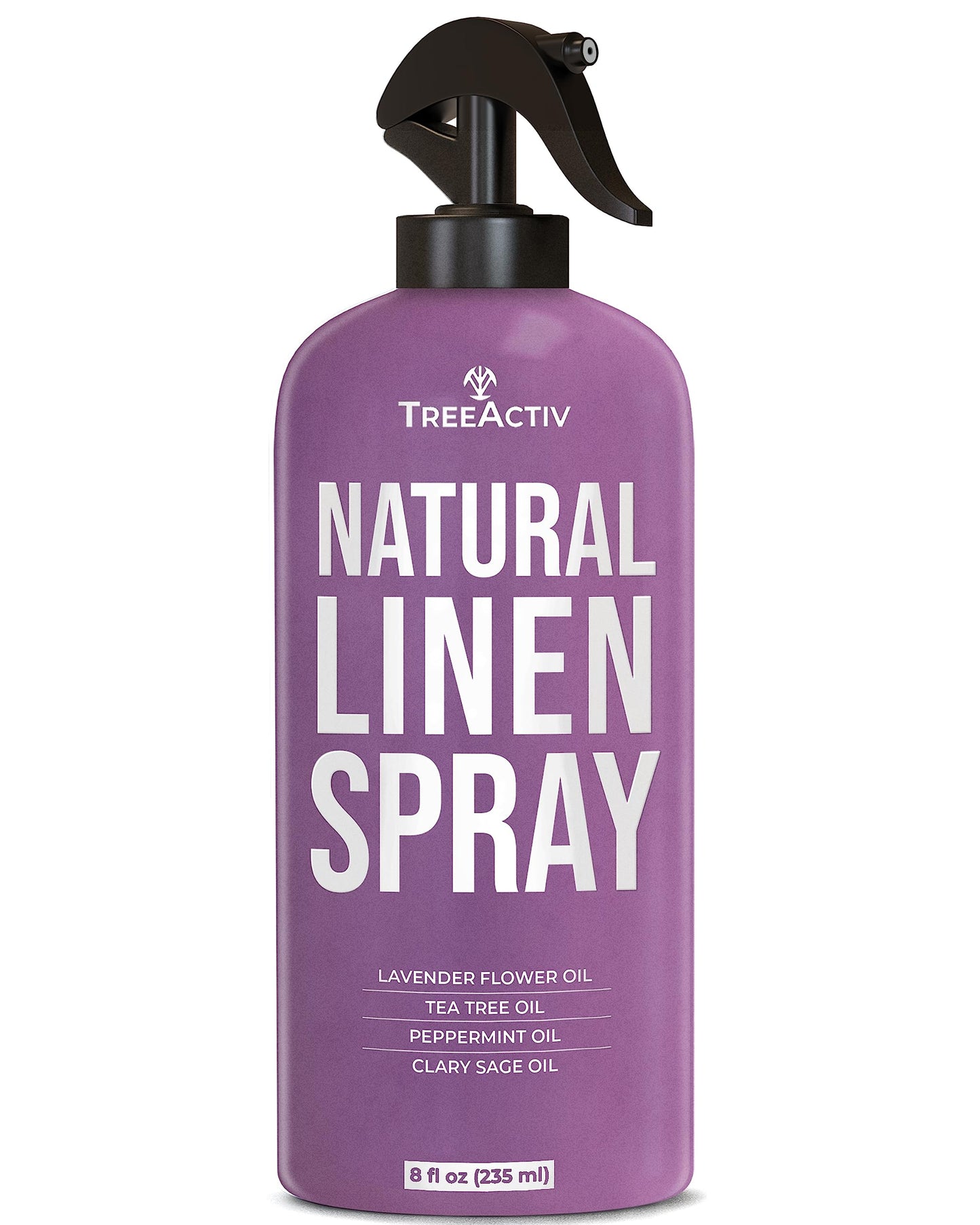 TreeActiv Natural Linen Spray, 8 fl oz, Lavender for Sleep, Beddings, Pillows, and Sheets With Tea Tree, Pillow Mist Freshener, 2000+ Sprays