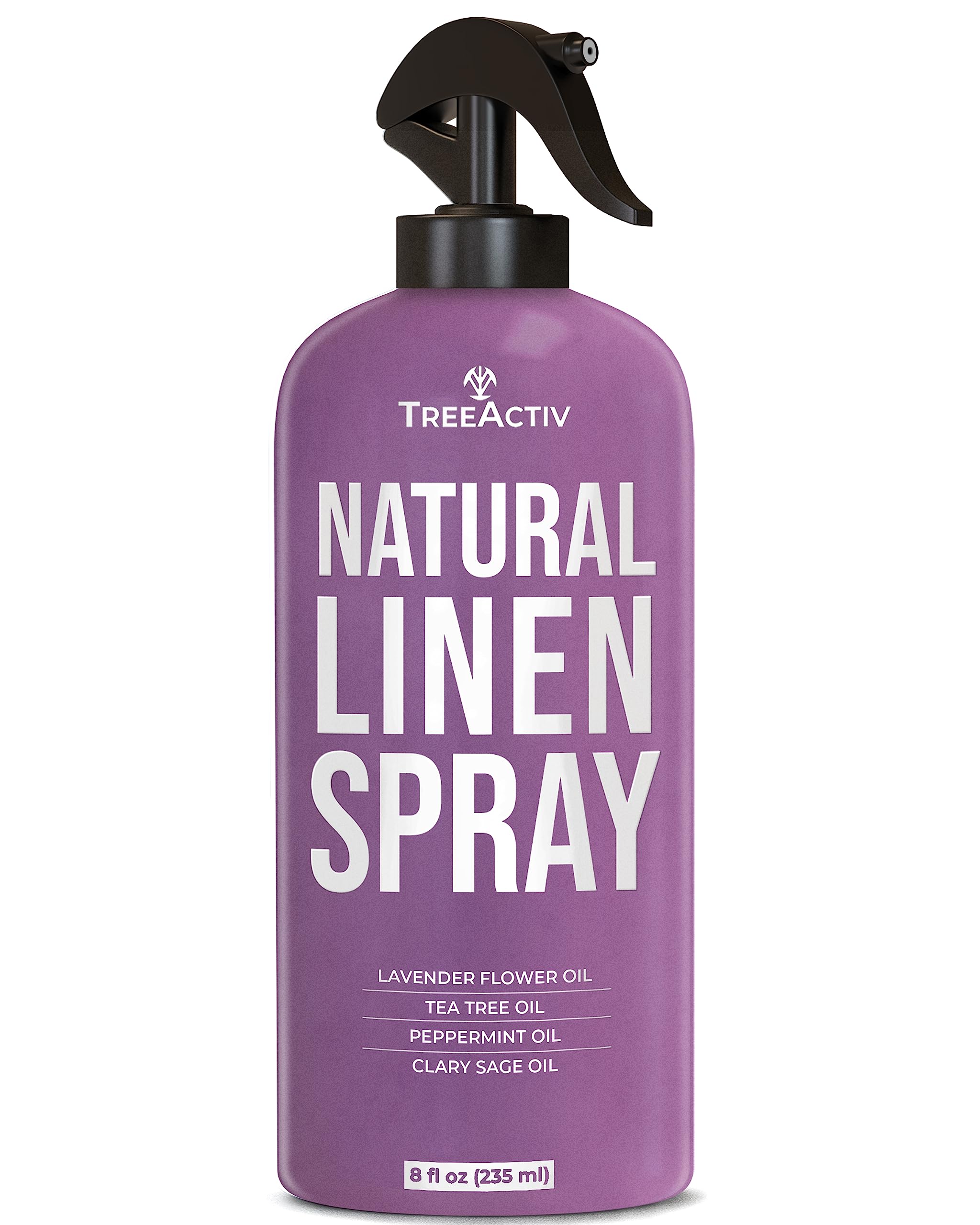 TreeActiv Natural Linen Spray, 8 fl oz, Lavender for Sleep, Beddings, Pillows, and Sheets With Tea Tree, Pillow Mist Freshener, 2000+ Sprays