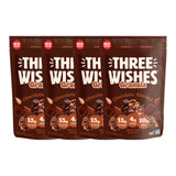Three Wishes Granola, Chocolate Almond (4-Pack) - Gluten Free Granola, 13g Protein & 4g Sugar Healthy Breakfast & On-the-Go Snack - Vegan, Kosher