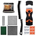 MiToBeLe Heavy Duty Oven Cleaner Brush Set,Oven Cleaning Kits,Oven Cleaning Tools Accessories with Razor Blade Scraper,Crevice Cleaning Brush,Pumice