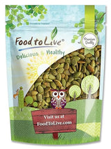 Food to Live Dry Roasted Pumpkin Seed Kernels, 8 Oz Unsalted, Oven Roasted Whole Pepitas, No Oil Added, Shelled, Vegan, Kosher, Keto-Friendly, Bulk