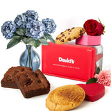 David’s Cookies Gluten-Free Cookies & Brownies in Sweet Sampler Tin - Freshly Baked Classic Chocolate Chip Cookies & Fudgy Brownies - Gourmet Bakery
