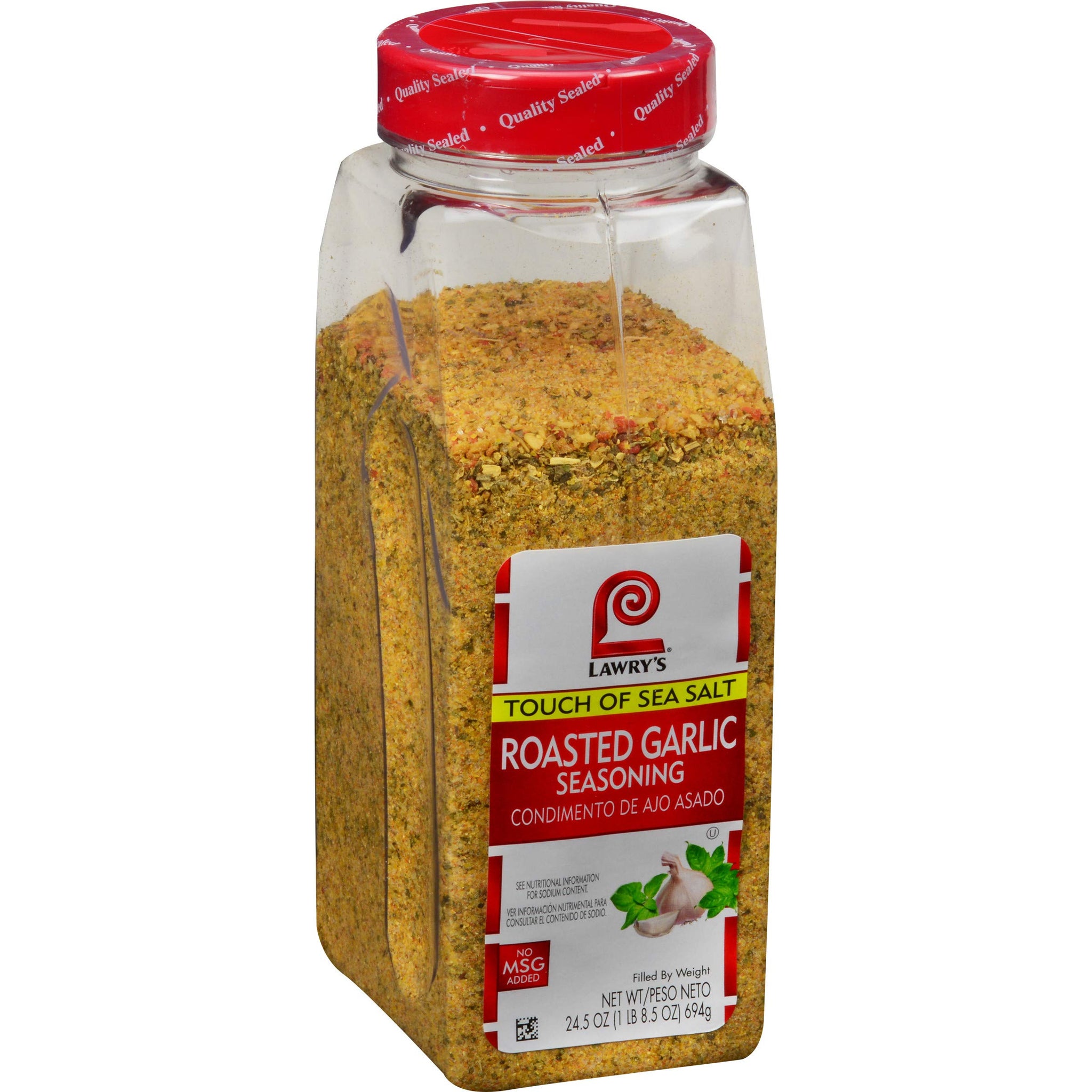 Lawry's Touch of Sea Salt Roasted Garlic Seasoning, 24.5 oz (Pack of 6)