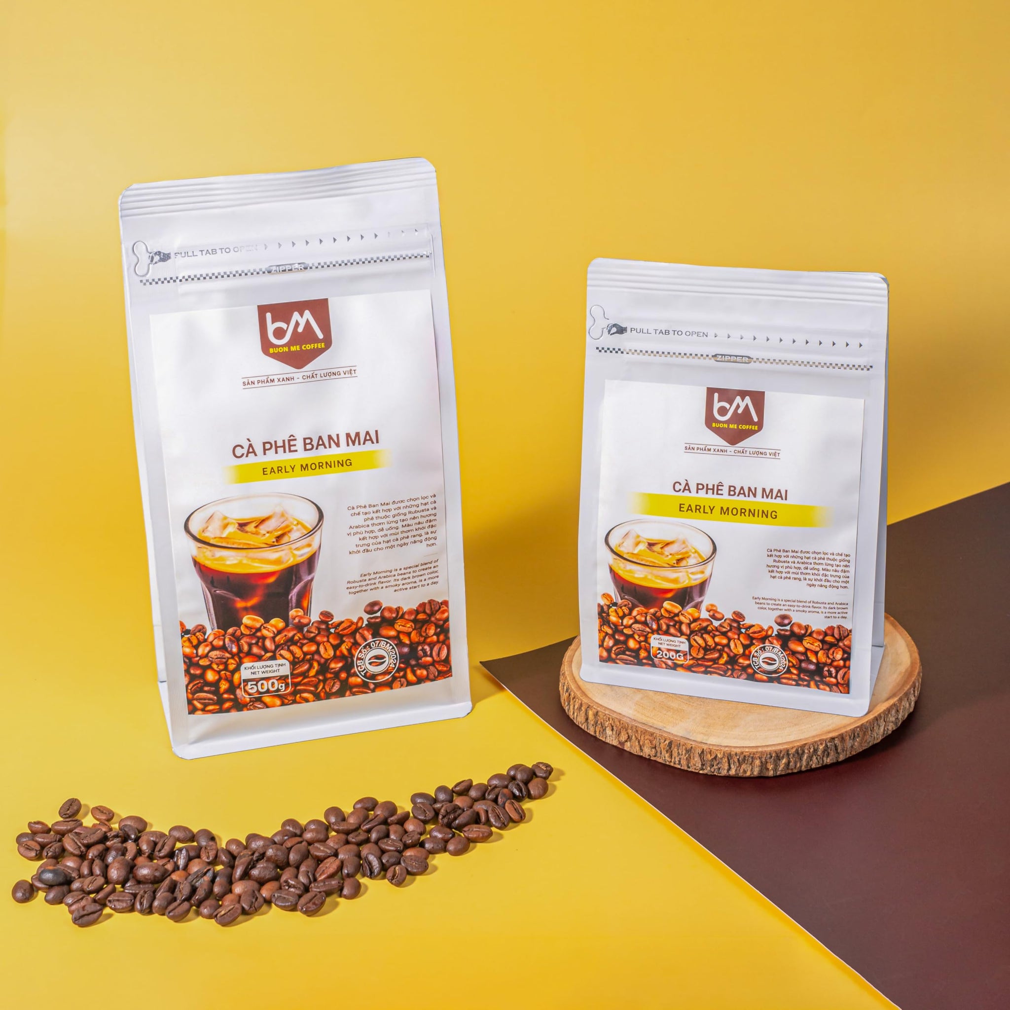 Buon Me Coffee Robusta & Arabica Blend Roasted Ground Coffee, Medium Roast, Smooth & Bold Vietnamese Coffee, 17.6oz Bag (Pack of 1)