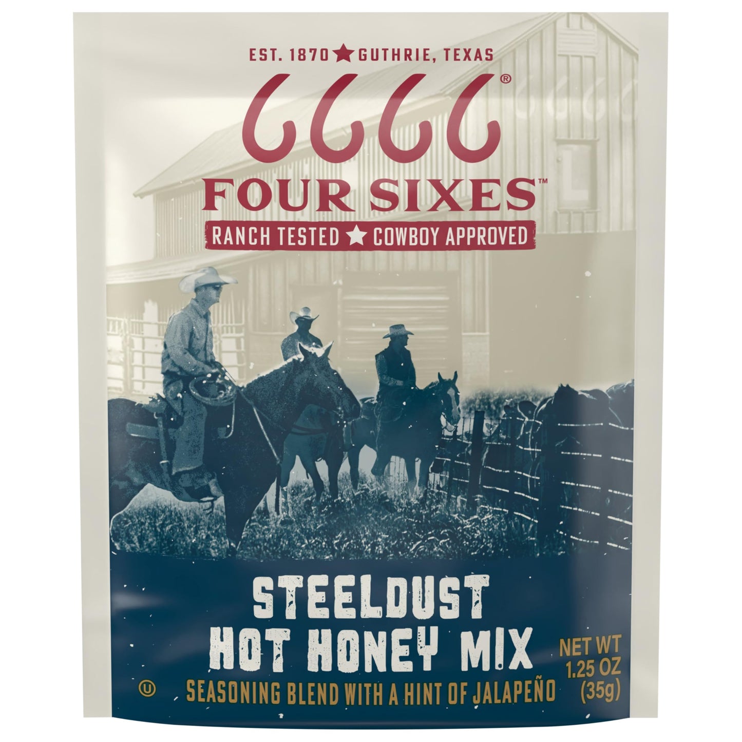 6666 Four Sixes Steeldust Hot Honey Seasoning Mix, 1.25 Ounce