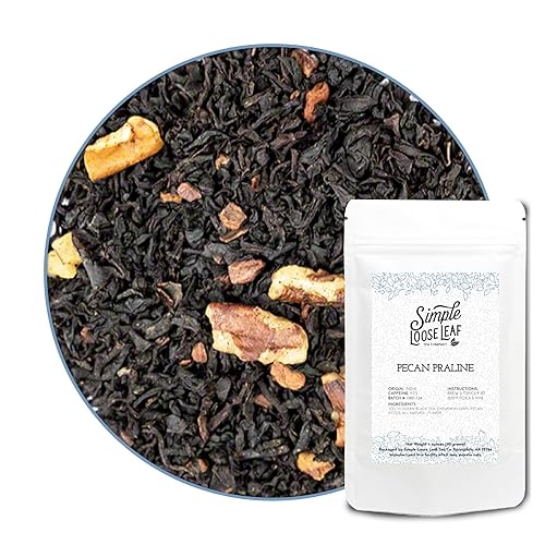 Simple Loose Leaf - Pecan Praline - Premium Loose Leaf Black Tea - High Caffeine - Rich and Nutty (4 Ounce)