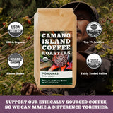 Camano Island Coffee Roasters Honduras Dark Roast, Ground 12oz, Fresh Small Batch Roasted, USDA Organic, Fairly Traded, Shade Grown Top 1% Arabica