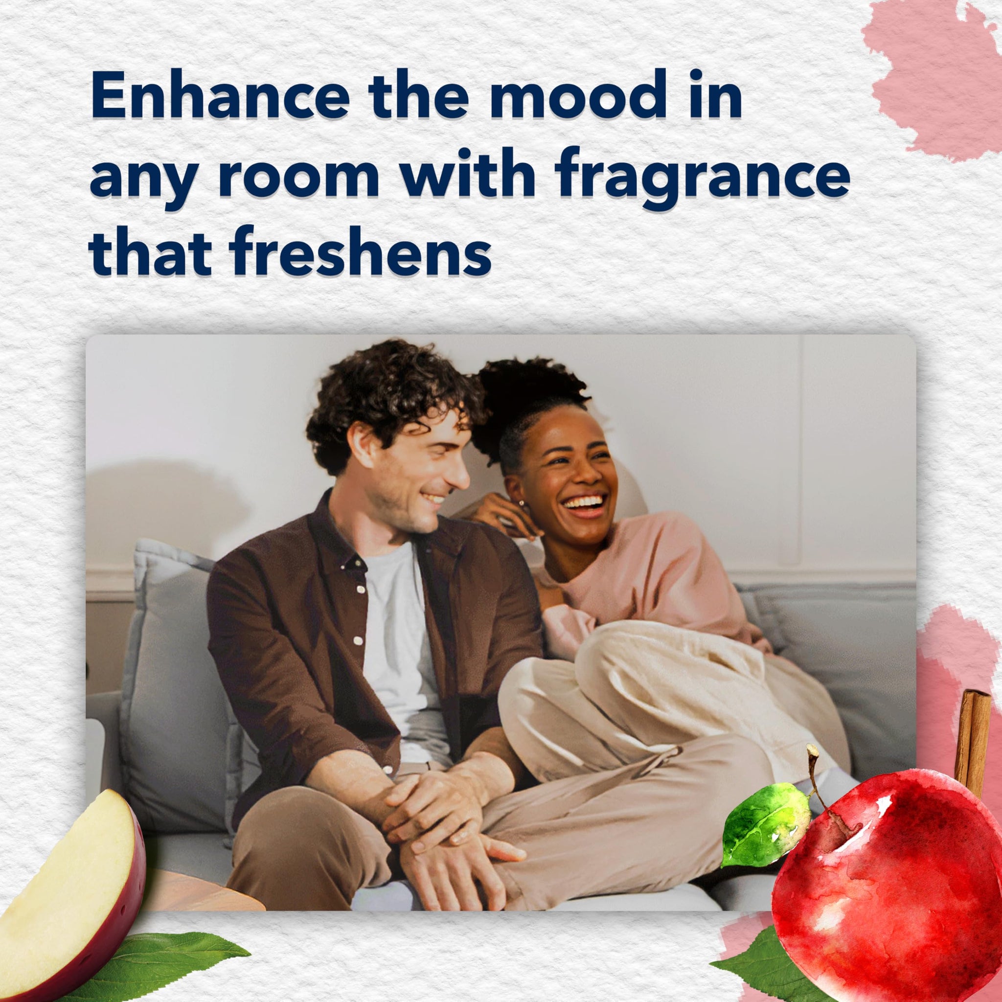 Glade PlugIns Refills Air Freshener, Scented and Essential Oils for Home and Bathroom, Apple Cinnamon, 3.35 Fl Oz, 5 Count