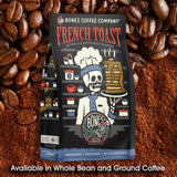 Bones Coffee Company French Toast, Sweet and Buttery Flavored Flavored Coffee, Medium Roast Low Acid Arabica Beans Compatible with Auto drip