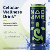 NAD4Me Minty Lime Cellular Energy Drink, Sparkling, Zero Caffeine, 4-Pack