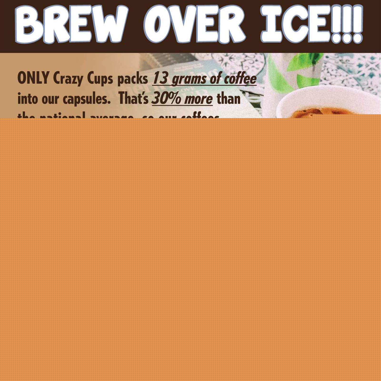 Crazy Cups Flavored Coffee Pods, Island Rum Coconut Single Serve Coffee Cups for K Cup Keurig Machines, Brew Hot or Iced, 22 Count