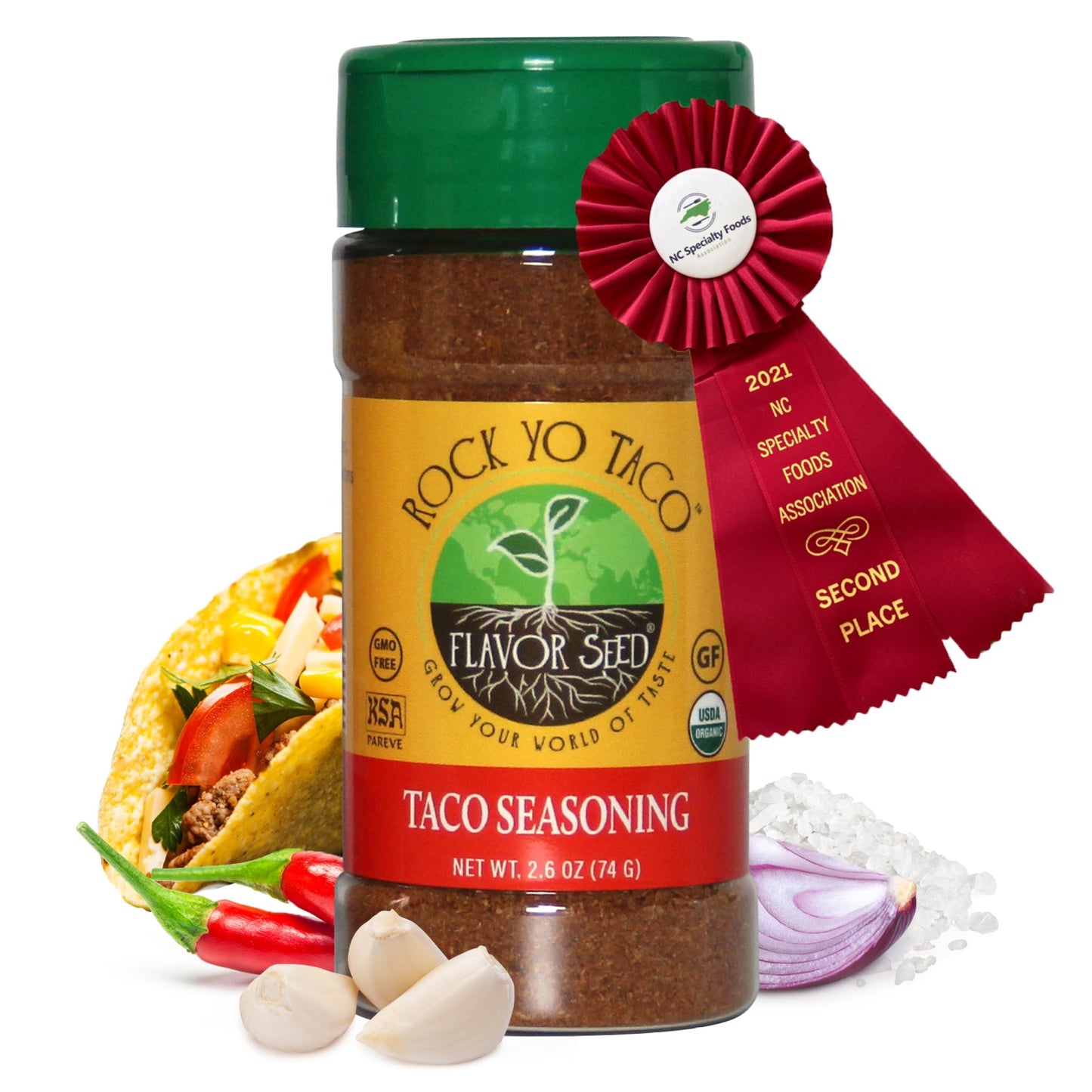 Organic Taco Seasoning - Rock Yo Taco by Flavor Seed, Gluten Free, Low Sodium Mexican Spice Blend for Cooking, No Sugar, Zero Calorie, Mild & Keto