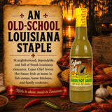 Cajun Chef Green Louisiana Hot Sauce 12 oz (Pack of 3) - Mild Green Cayenne Pepper Sauce Made with Louisiana Peppers, Cajun Style Hot Sauce for Gumbo