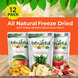 bfruitful Freeze Dried Fruit Variety Pack - Mango, Strawberry Banana & Pineapple, Freeze Dried Fruit Snacks for Kids & Adults, No Sugar Added, Vegan
