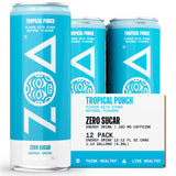 ZOA Zero Sugar Energy Drinks - Tropical Punch | Healthy Energy Formula with Natural Caffeine, Daily Vitamin C, Essential B-Vitamins | Gluten-Free