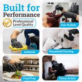Hand-E Touch Black Nitrile Disposable Gloves Large, 50 Count - BBQ, Tattoo, Hair Dye, Cooking, Mechanic Gloves - Powder and Latex Free - Tattoo