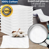 Nabob Wipers New Lint Free Cloth (15 Pack) - 100% Cotton Cleaning Rags Exact Cut - Premium White Rags for Cleaning House - White Rags for Dusting
