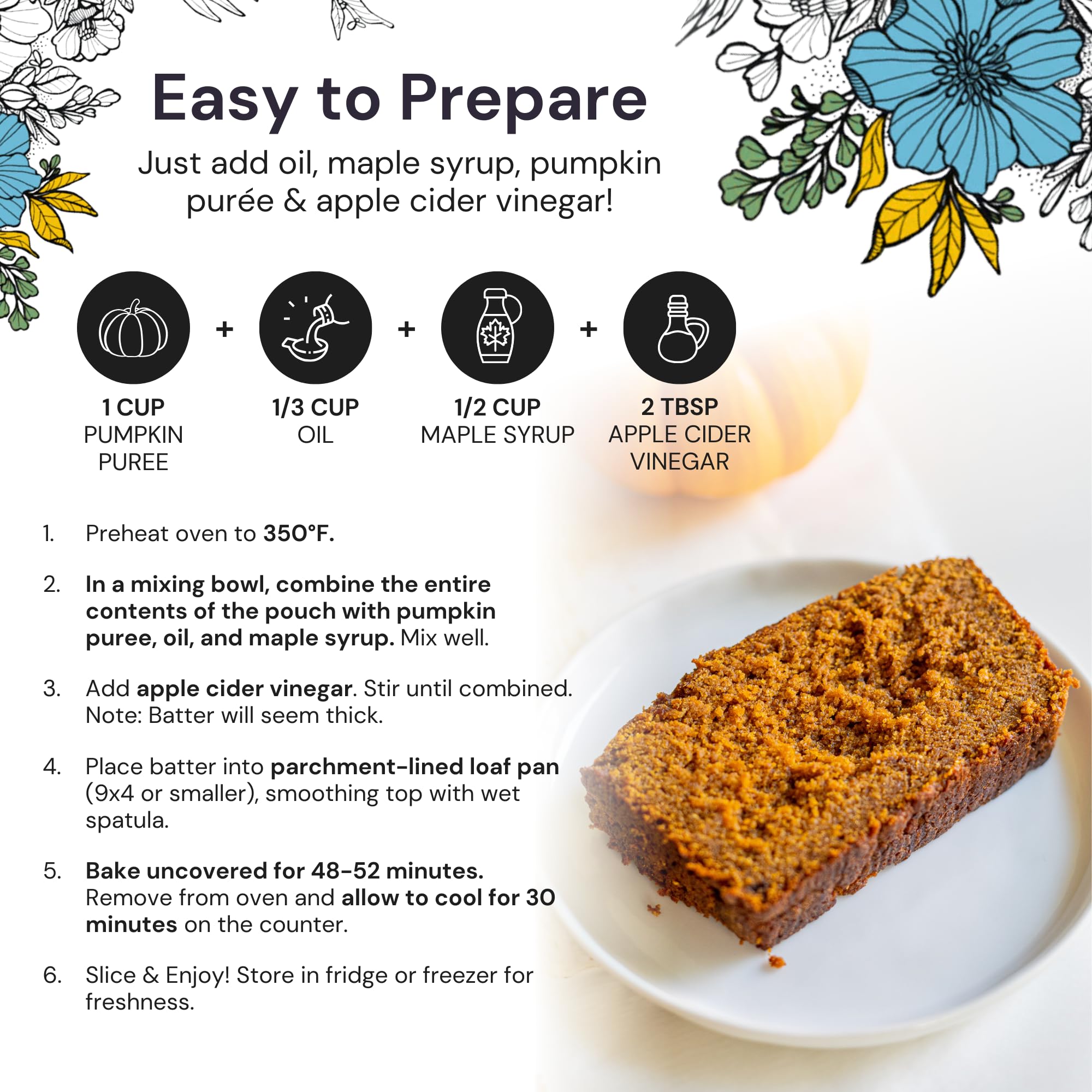 eat G.A.N.G.S.T.E.R. Pumpkin Bread Mix, Allergy-Friendly Baking Mix, Grain-Free, No Dairy, Nuts, Gluten, Dairy, For Paleo & AIP Diets, Seasonal Loaf, Doughnuts, Breakfast, Healthy Snack, Dessert