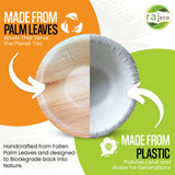 Raj Disposable Palm Leaf Bowls (50 Count, 5" Bowls) Strong Bowl Like Bamboo Party Bowl - Decorative Compostable Tableware for Lunch, Dinner, Birthday