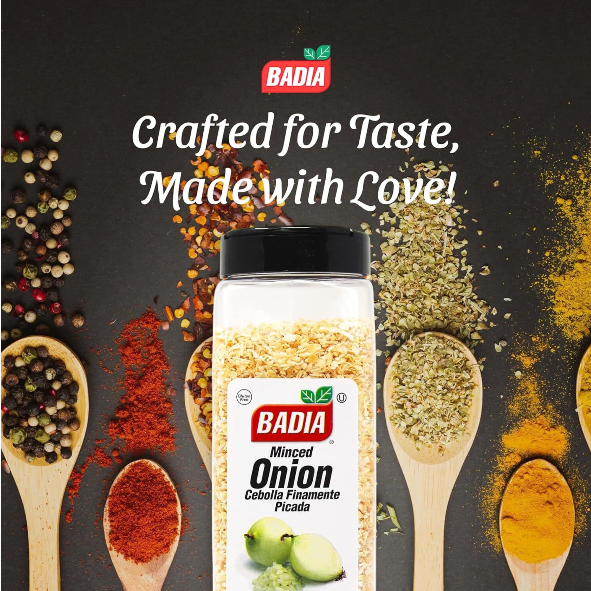Badia Minced Onion, 17 oz - Dehydrated Onion Flakes for Cooking & Seasoning - Rich Savory Flavor