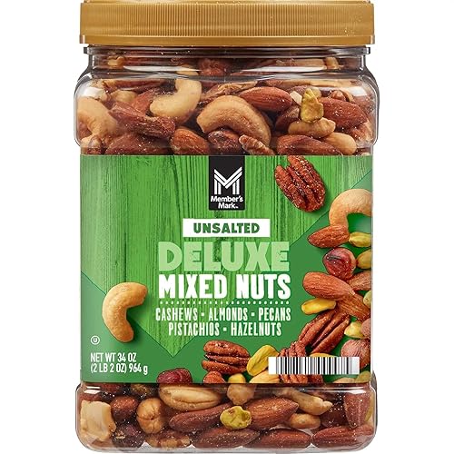 Members Mark Unsalted Premium Deluxe Mixed Nuts, 34 oz
