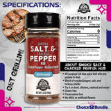Pit Boss Smoky Salt & Cracked Pepper All Purpose AP Premium BBQ Barbecue Mixed Seasoning Spice & Rub 2 pk Choice Bundle (11.2 oz) + Guide & Keychain