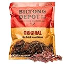 Biltong Depot Lean Original Biltong Slices - 1lb (16oz) | Air-Dried Beef Jerky Snack | High Protein | Paleo & Keto Friendly | Zero Sugar | Gluten Free