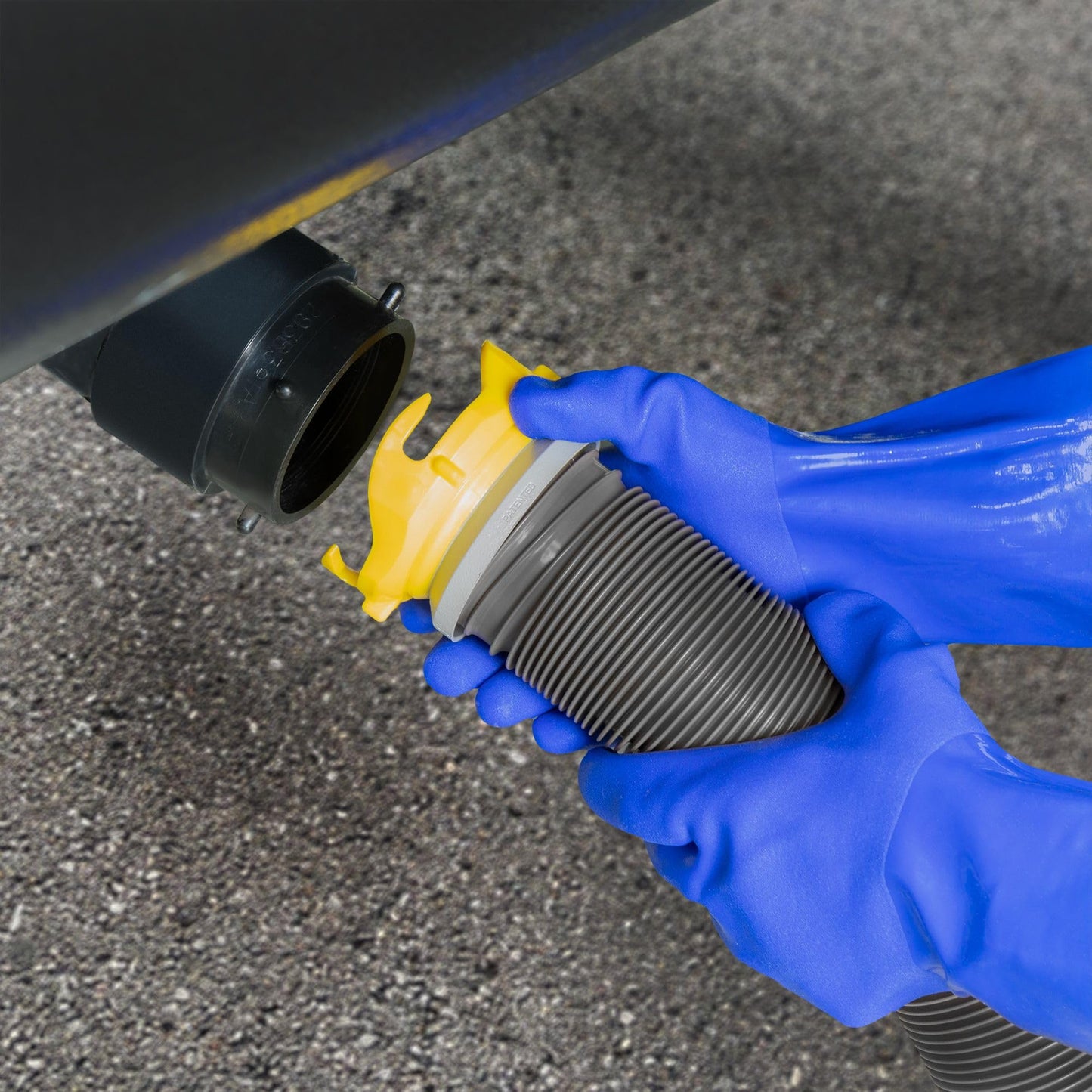 Tough Grade Portable Waste Tank Ladder Mount & Strap | Reusable Blue PVC Glues (Waste Tank PVC Gloves)