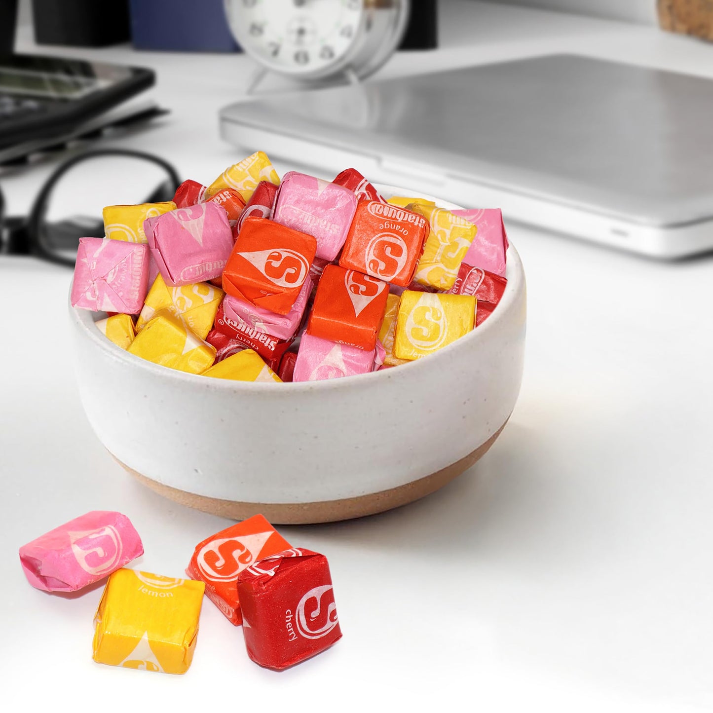 Bulk Fruit Chews Starbrst Candy 2 Pound - Individually Wrapped Assorted Soft & Chewy Taffy Fruity Candy For Party Favors & Pinatas & Treats - Approx