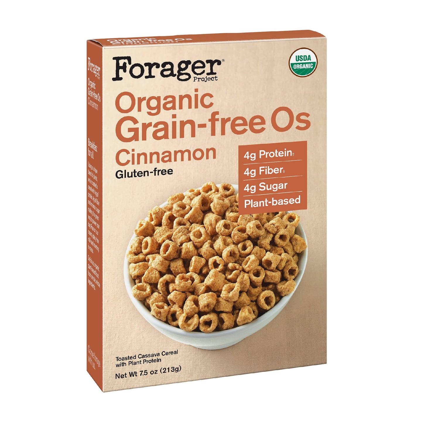 Forager Project, Organic Grain-Free Gluten-Free Cinnamon Cereal, 7.5 Ounce