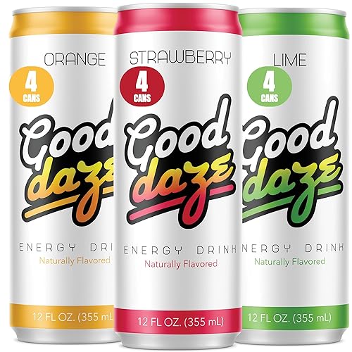 Good Daze Energy Drink with 200mg of Caffeine from Tea, Sugar Free, B Vitamins, L-Theanine, Pre Workout Performance with Antioxidants, Variety Pack